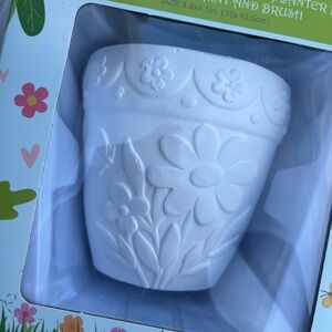 White Floral Planter Pot
